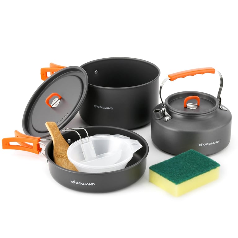 Odoland 10pc Camping Cookware Set