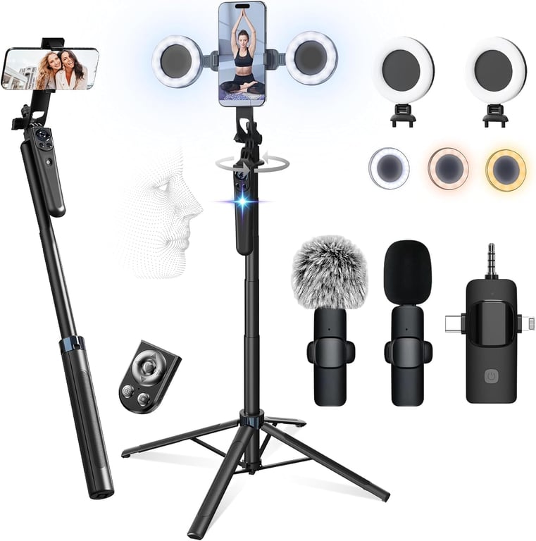 DMYWB Vlogging Kit with Lights & Mics