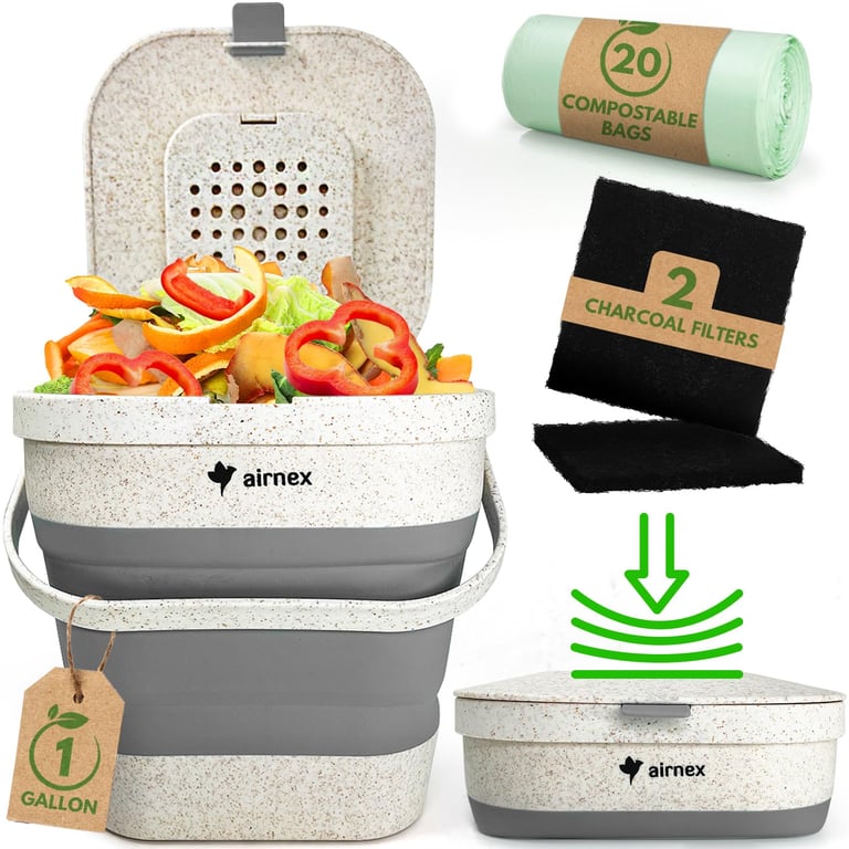 AIRNEX Collapsible Counter Compost Bin