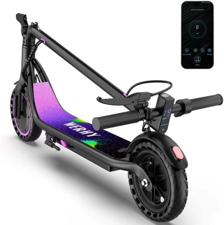 WERHY Electric Scooter, 500W/350W Powerful Motor & 19/22 MPH Top Speed, 16/25 Miles Range, Folding E Scooter with Dual Braking for Teens and Adults