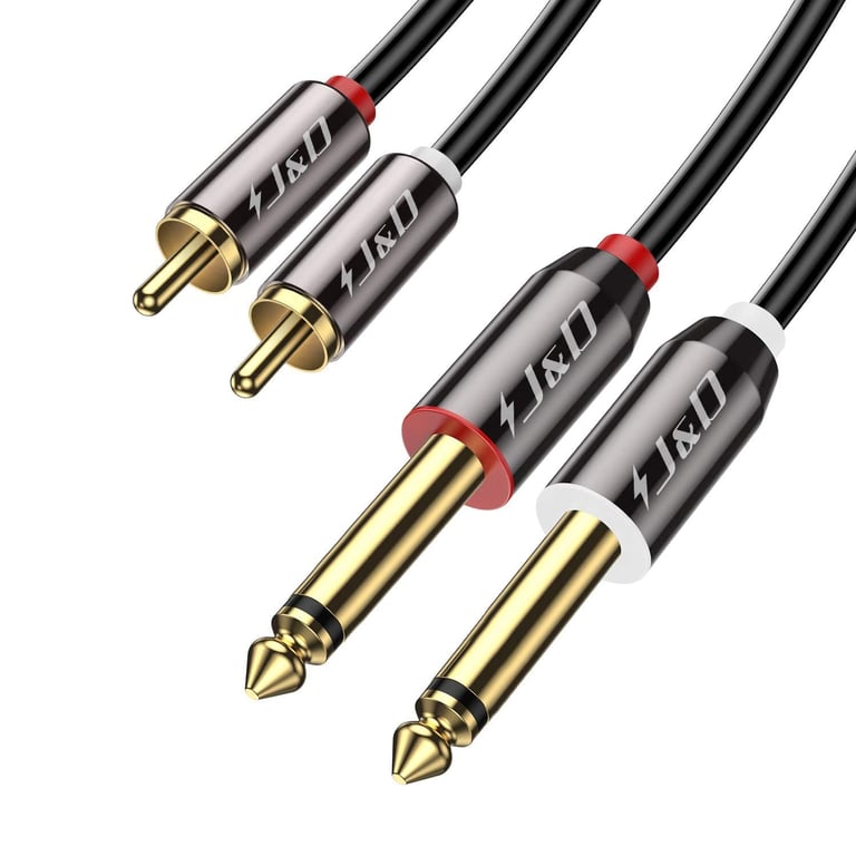 J&D 1/4 to Dual RCA Audio Cable