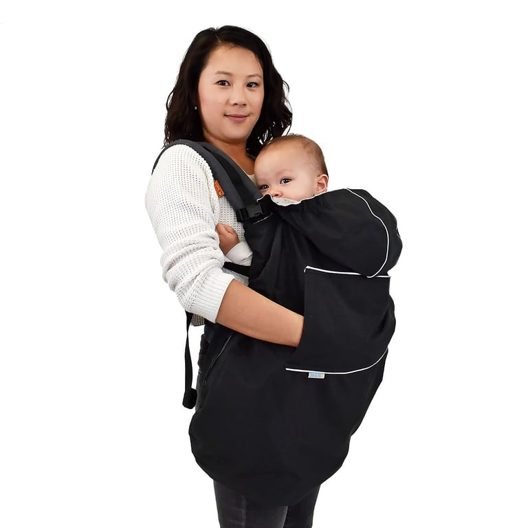 Jan & Jul Cozy-Dry Baby Carrier Rain Cover (Black, One Size)