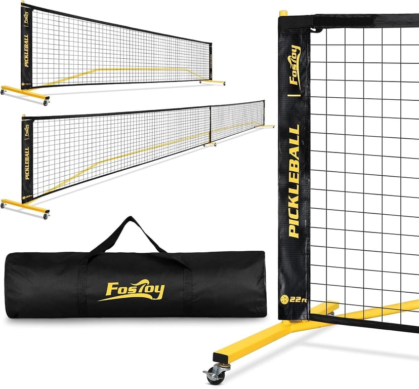 Fostoy Portable Pickleball Net Set with Wheels