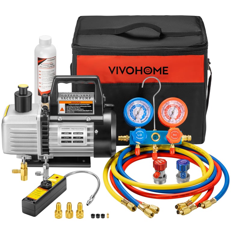 VIVOHOME Vacuum Pump & Gauge Kit