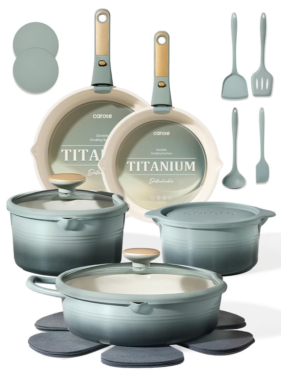 CAROTE 20‑Piece Titanium Cookware Set