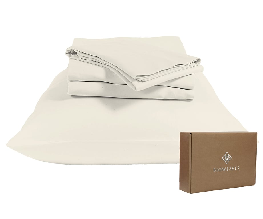 BIOWEAVES Organic Cotton Sheets King Natural