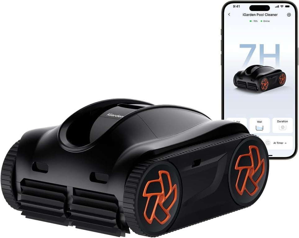 iGarden K Series Pool Cleaner, 7H Runtime, Cordless Robotic Pool Vacuum