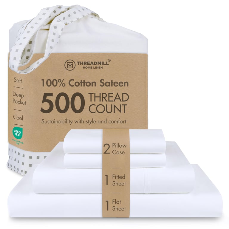 Threadmill 100% Cotton Queen Sheets