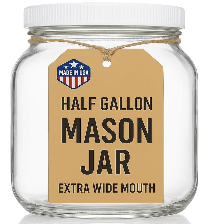 kitchentoolz Half Gallon Mason Jar
