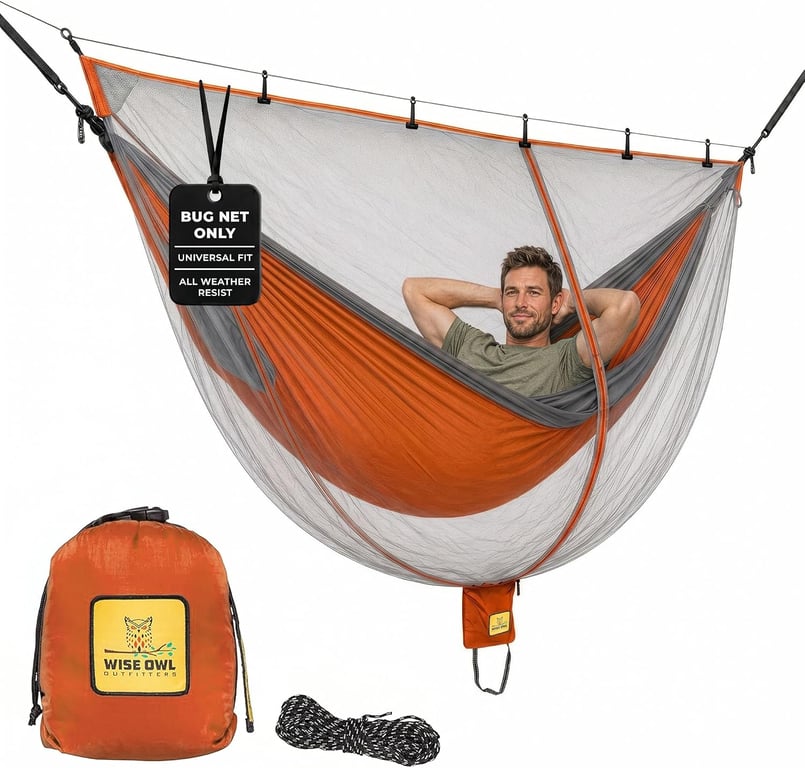 Wise Owl Outfitters Hammock Bug Net – Mosquito Net for Hammock, Lightweight Bug Netting for Camping, Hiking, Backpacking, Forest & Outdoor Use