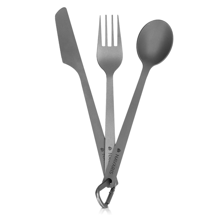 Navaris Titanium Camping Cutlery Set