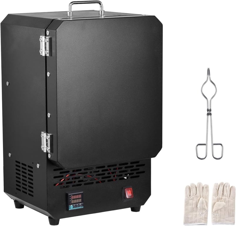 Tabletop Electric Kiln 1500W, 2192°F/1200°C Lab Furnace for Jewelry & Clay | 1500W Electric Tabletop Kiln with PID Control, 2192°F Max for Jewelry, Ceramics, Glass, Wax & Metal Casting