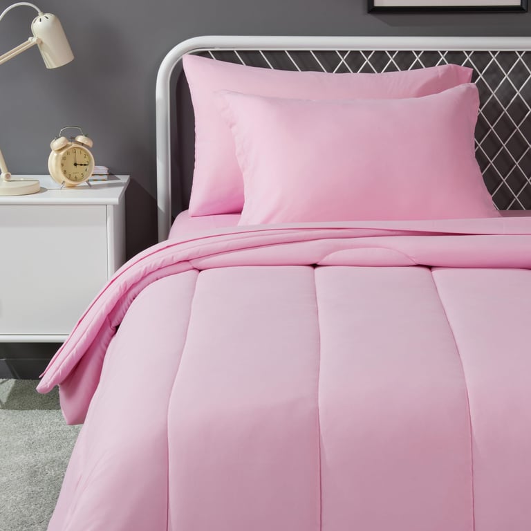 Amazon Basics Twin Pink Bedding Set