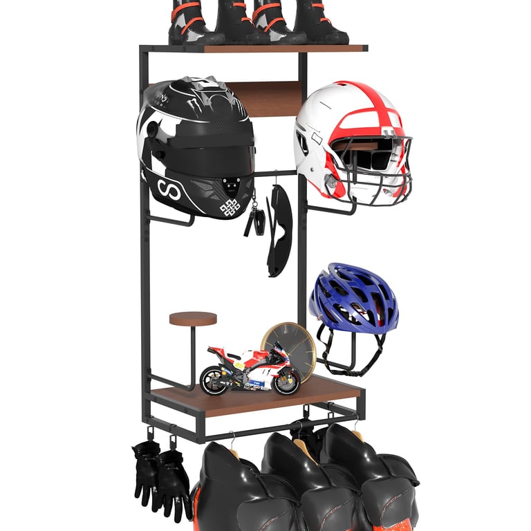 GHWMYD Rustic Helmet Rack