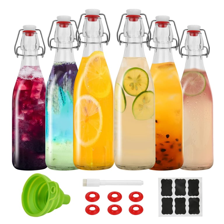 ZEBEIYU 16oz Swing Top Bottles