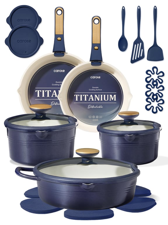 CAROTE 22‑Piece Non‑Stick Cookware Set
