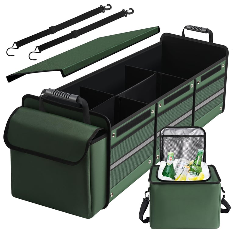 Snuopfy 115L Trunk Organizer with Cooler - Green