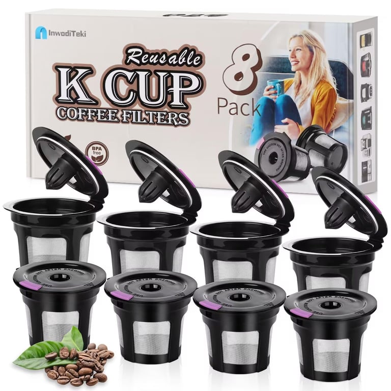 InwodiTeki Reusable K Cups 8-Pack