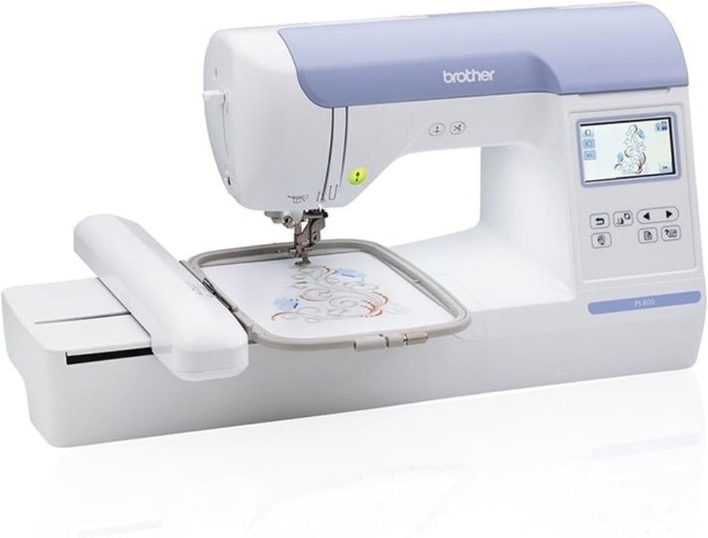 Brother PE800 Embroidery Machine, 138 Built-in Designs, 5" x 7" Hoop Area, Large 3.2" LCD Touchscreen, USB Port, 11 Font Styles