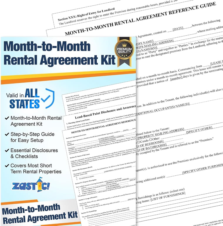 Zastic Month-to-Month Lease Forms