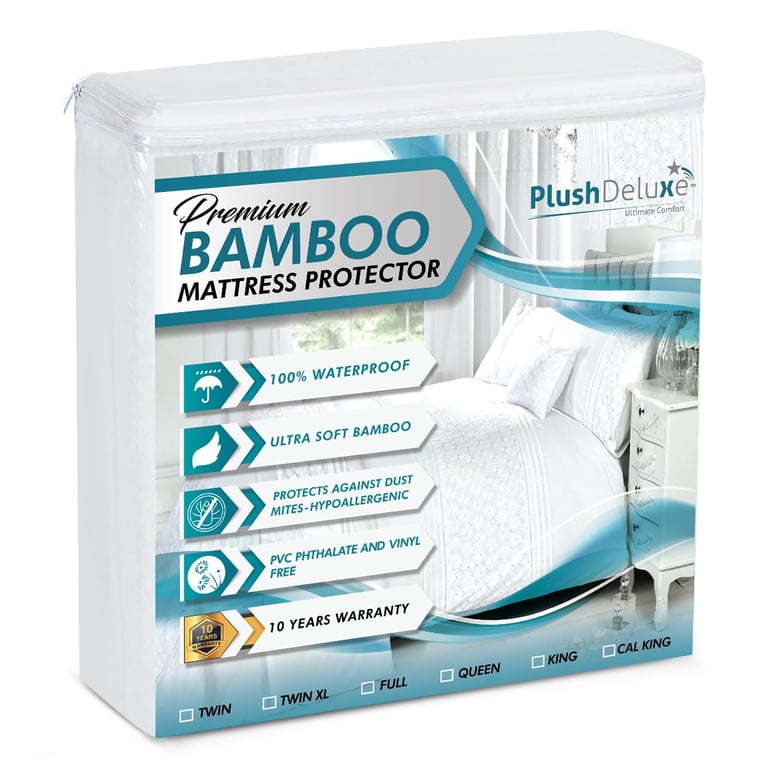 PlushDeluxe Bamboo Mattress Protector