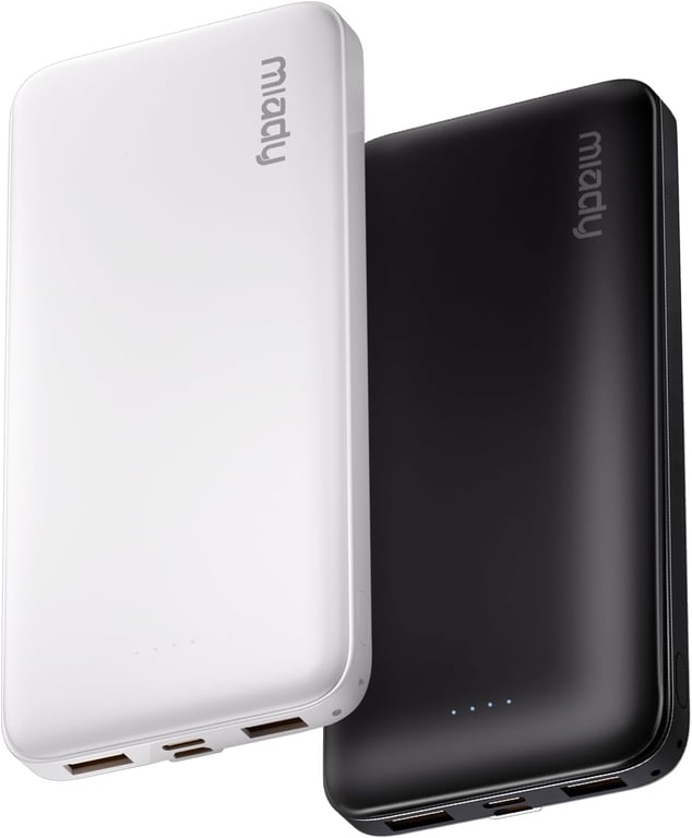 Miady 2-Pack Portable Charger, Slim 10000mAh Power Bank Travel Battery Pack