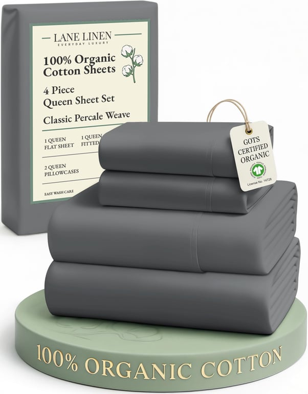 LANE LINEN Organic Cotton Queen Sheets