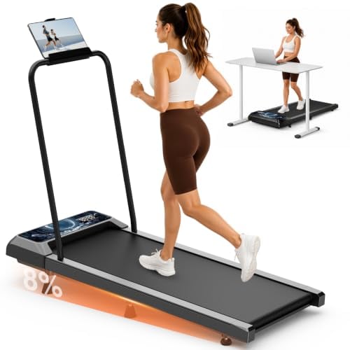Walking Treadmill Pad with Adjustable 8% Incline and Handle Bar for Home