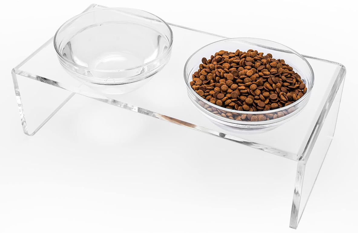 Feoyoho Acrylic Elevated Dog Bowl Stand