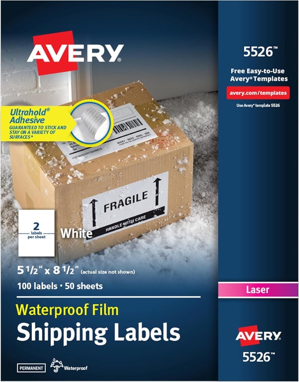 Avery Waterproof Shipping Labels 5.5 x 8.5