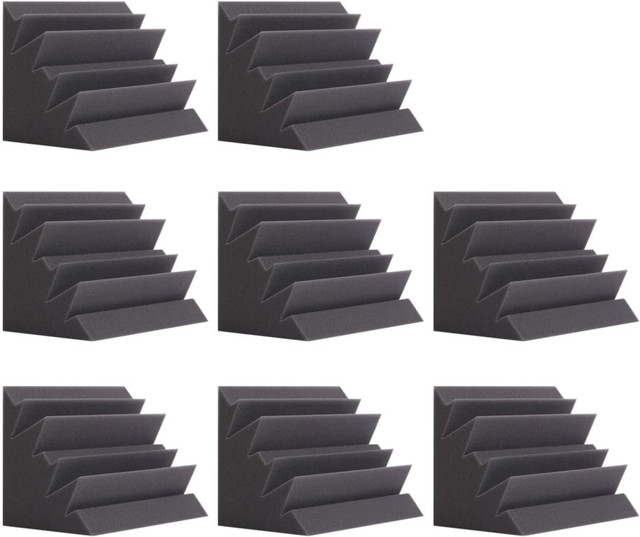 8 Pack - Bass Traps Acoustic Foam Corner, 8''x8''x12'' Black Bass Traps Corner Studio Foam, High Density and Fire-Proof Acoustic Panels Recording Studio Acoustical Treatments