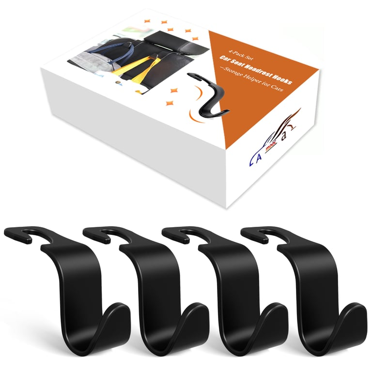 Amooca 4-Pack Rotating Headrest Hooks
