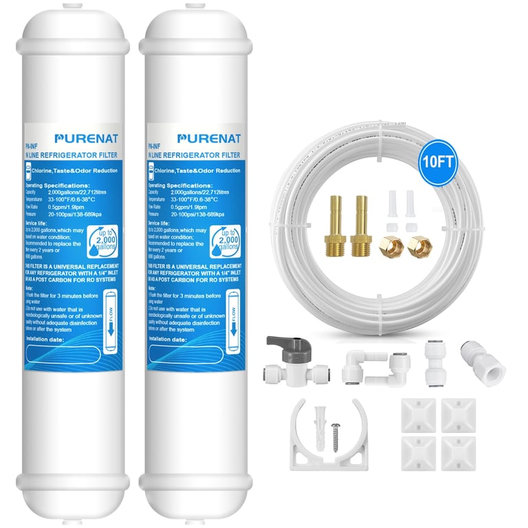 PURENAT Inline Water Filter 2-Pack
