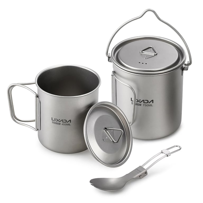 Lixada Titanium Cookware Set