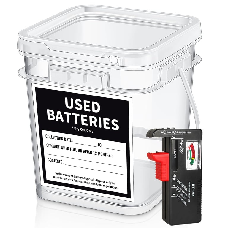 QHAND Battery Recycling Bin with Tester