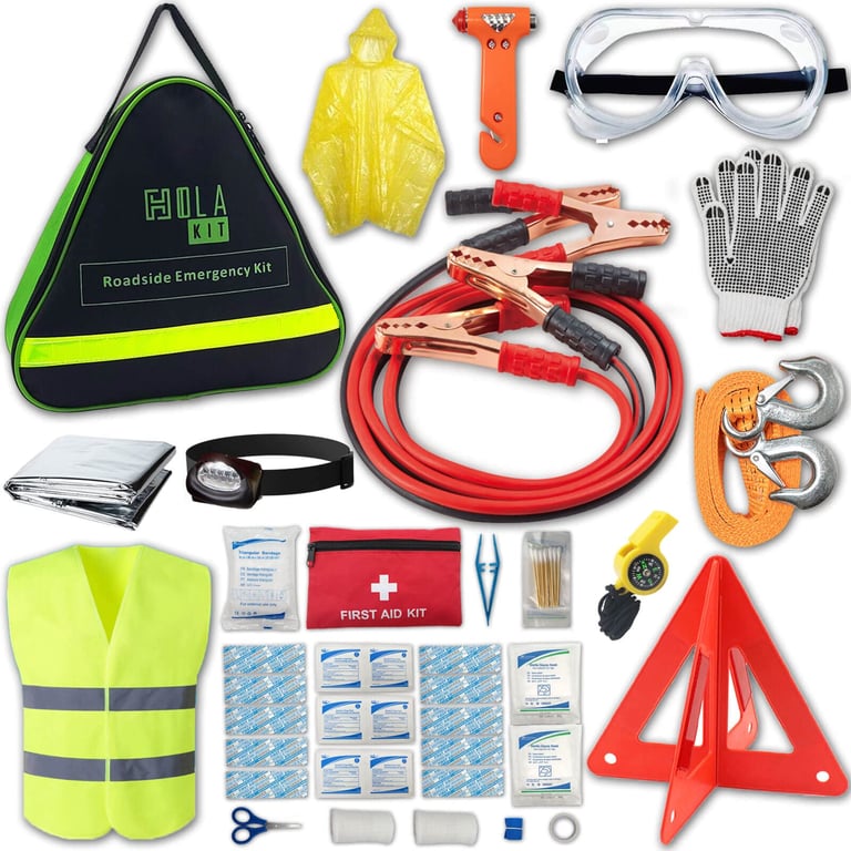 HolaKit 55-Piece Car Emergency Kit