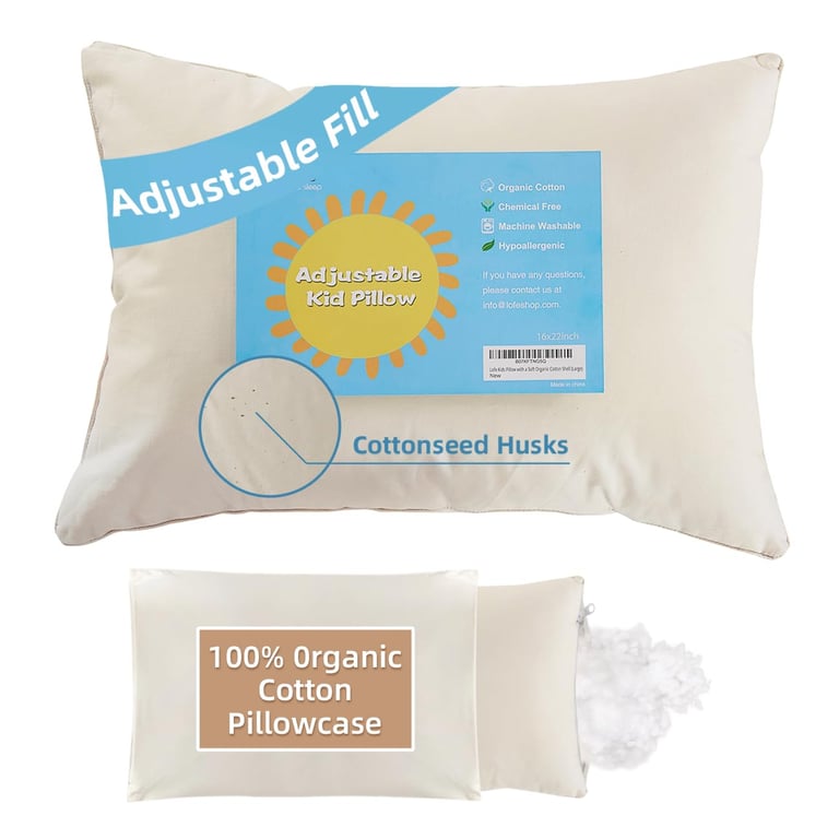 LOFE Organic Kids Pillow with Pillowcase