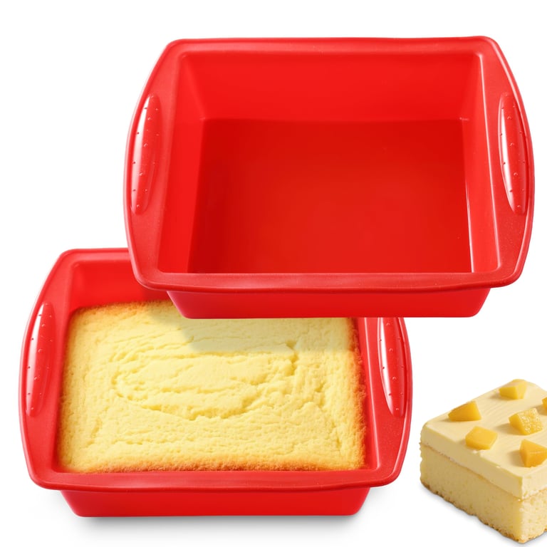KCKHFA 8x8 Silicone Brownie Pan (2‑Pack)