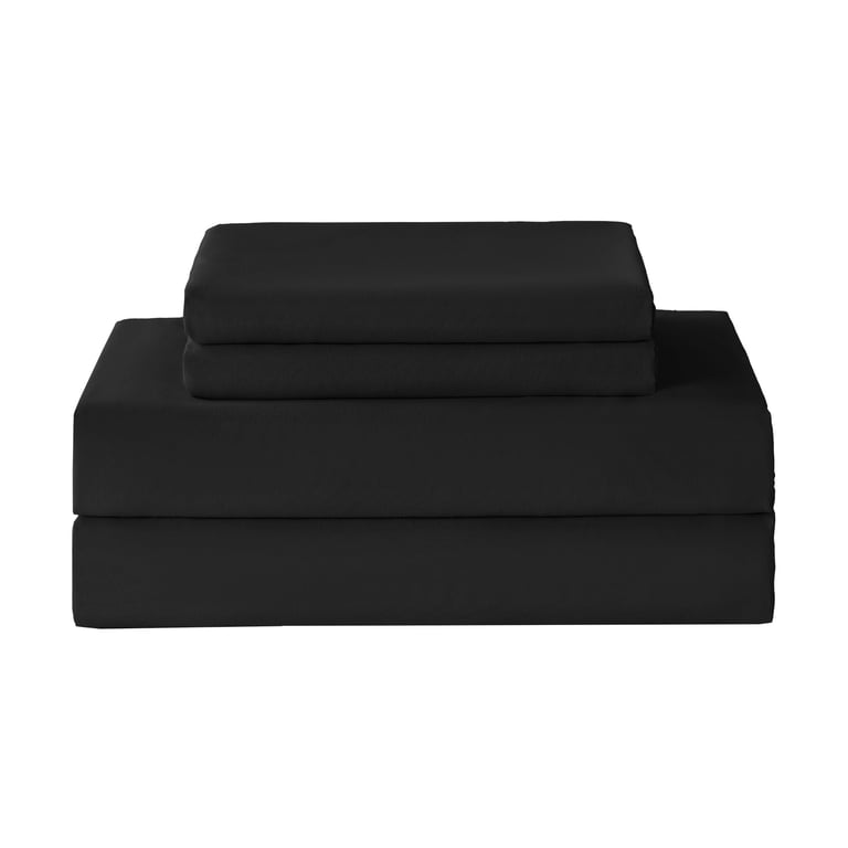 Yibeizi Black Microfiber Twin Sheet Set