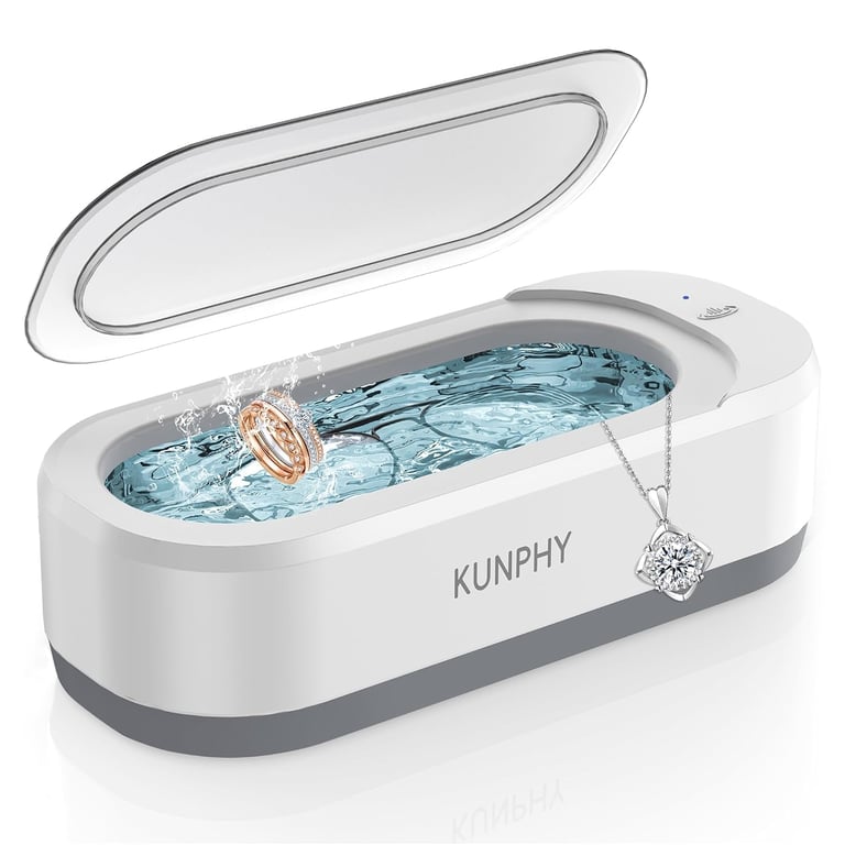Jewelry Cleaner, KUNPHY 46kHz Ultrasonic Cleaner, White