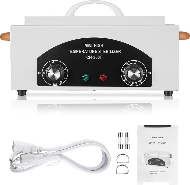 High Temperature Sterilizer Dry Heat Nail Tool Dental Tool Sterilizer 1.5L | Soiiw Autoclave Machine esterilizador de manicura Salon Equipment for Metal Tools with Handle 110V 300W