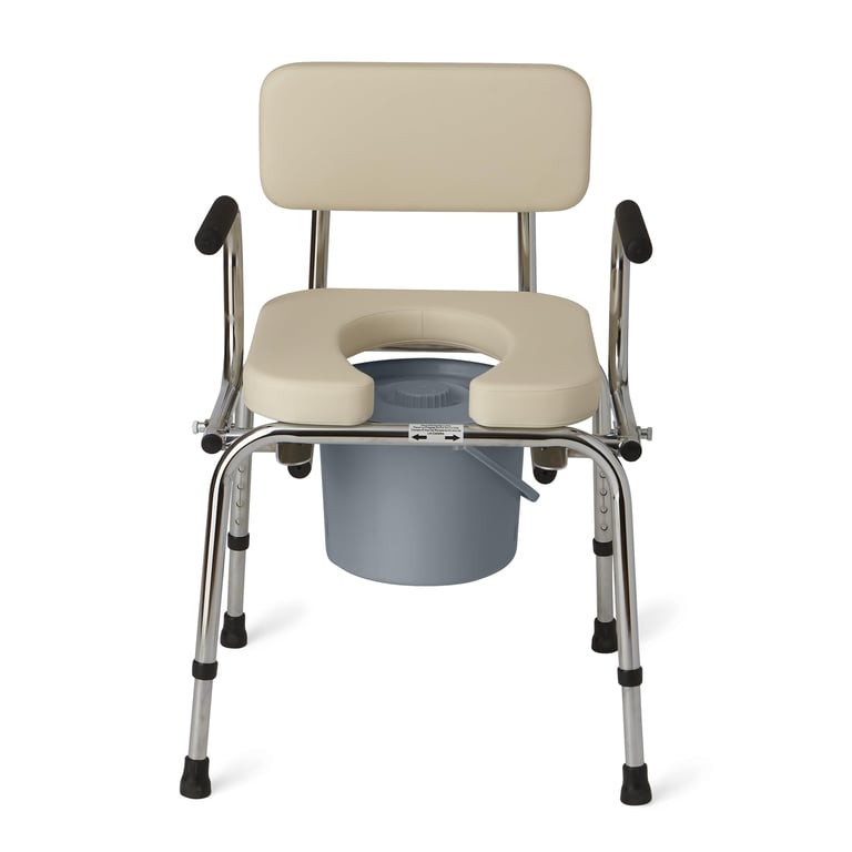 Medline Drop‑Arm Padded Commode Chair