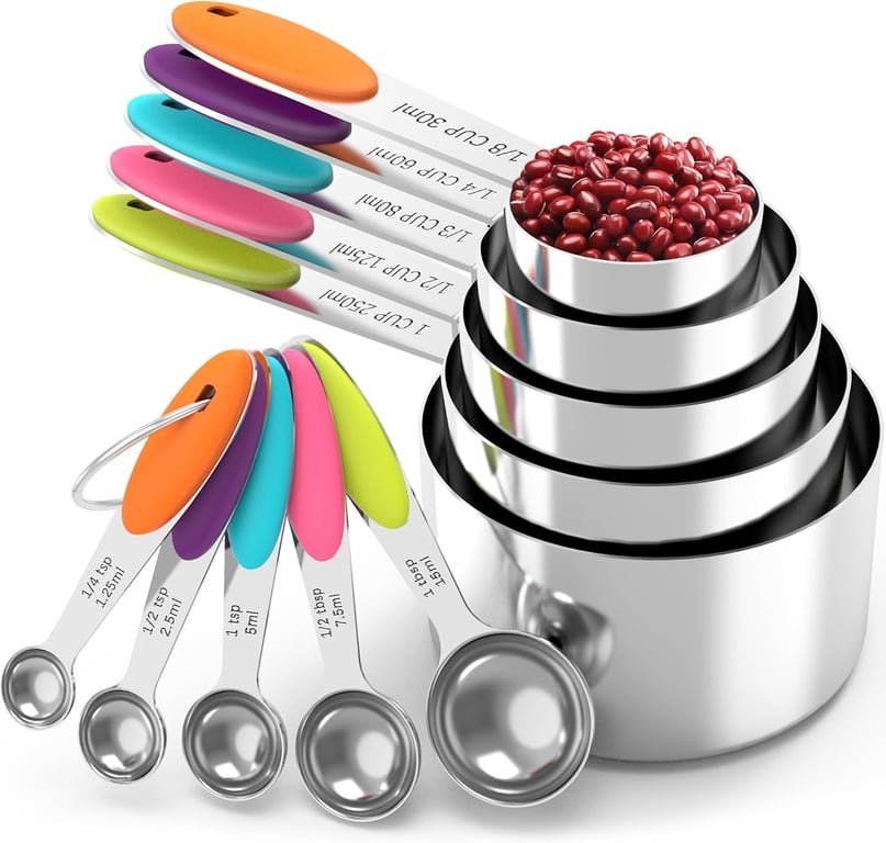 TILUCK Nesting Measuring Cups and Spoons Set