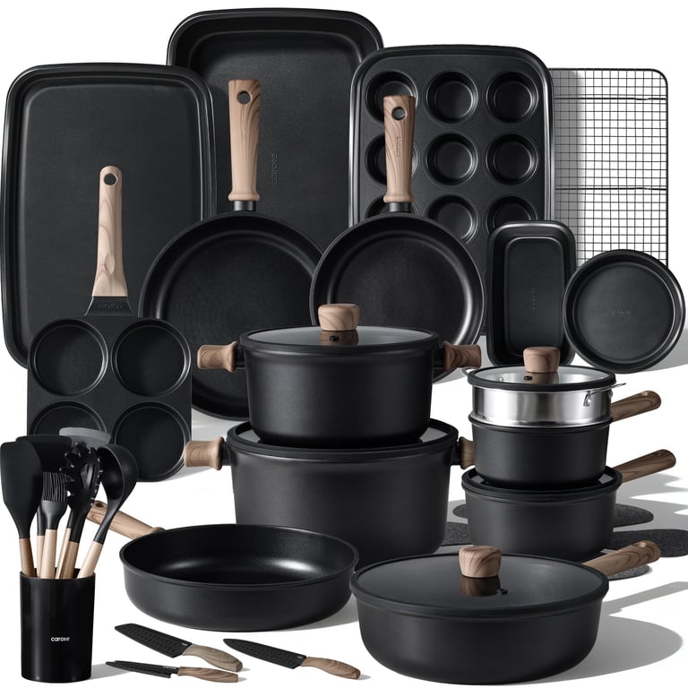 CAROTE 44‑Piece Titanium Cookware Set