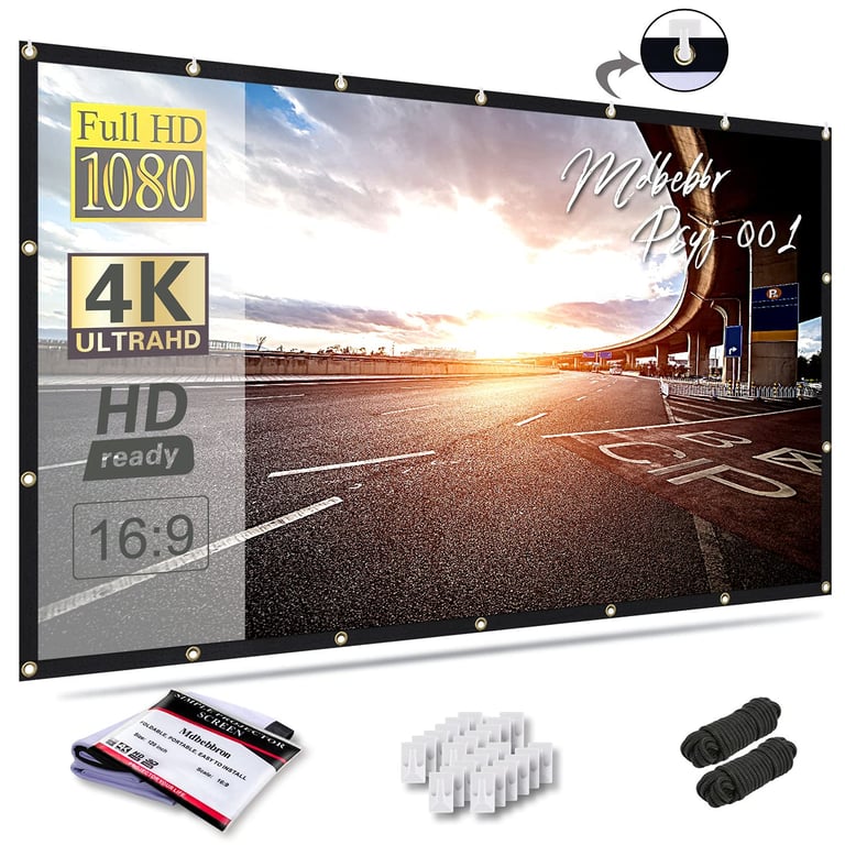 Mdbebbron 120‑Inch Foldable Projector Screen