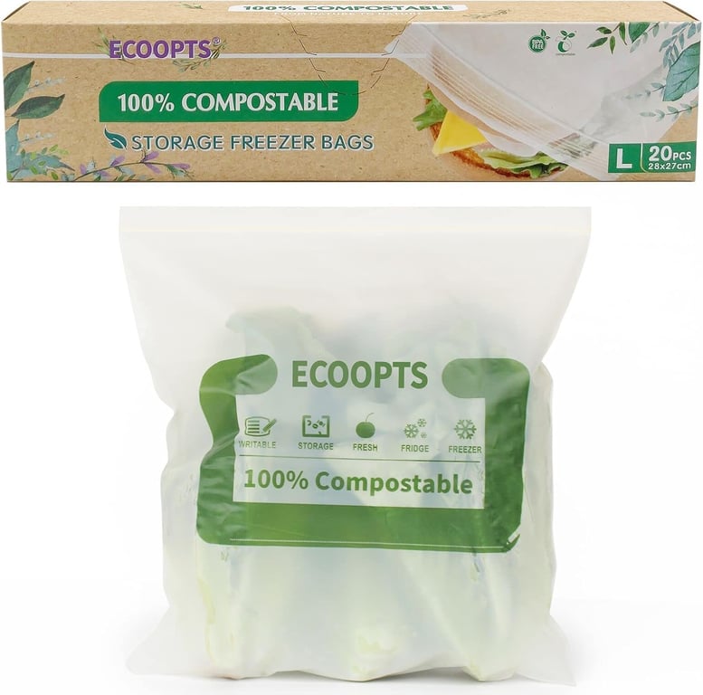 ECOOPTS Compostable Gallon Zip Bags