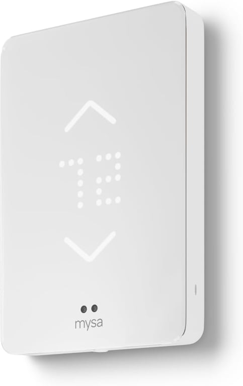 Mysa Smart Thermostat V2 for Electric Baseboard Heaters | Save Up to 26% on Heating Costs | Humidity Sensor + Premium Touchscreen | WiFi Programmable | Scheduling | HomeKit, Alexa, Google | 120V-240V