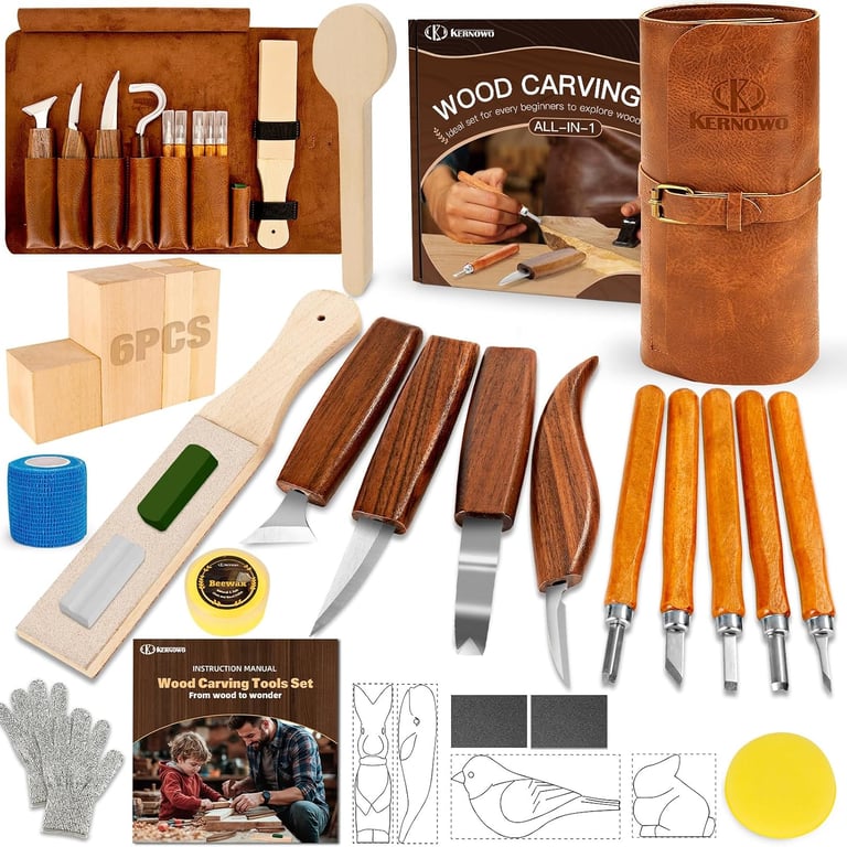 K KERNOWO 32‑Piece Carving Kit