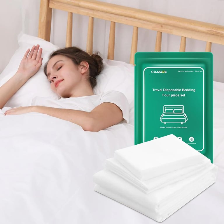 CxLoode Disposable Bed Sheet Set (4 Pack)