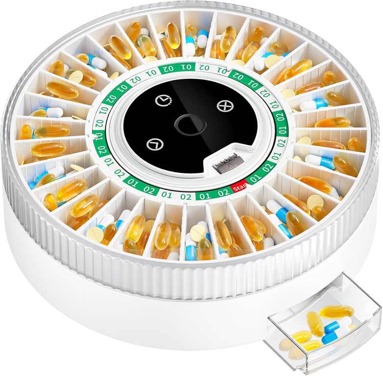 Bluetooth Automatic Pill Dispenser for Elderly with Alarm, APP Reminder